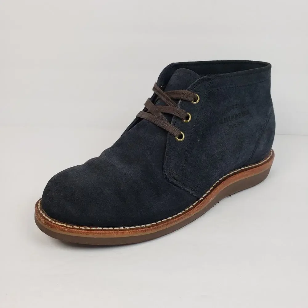 Original Chippewa Milford Mens Size 7.5 E Navy Blue Black Suede Chukka Boots
